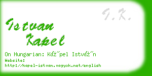 istvan kapel business card